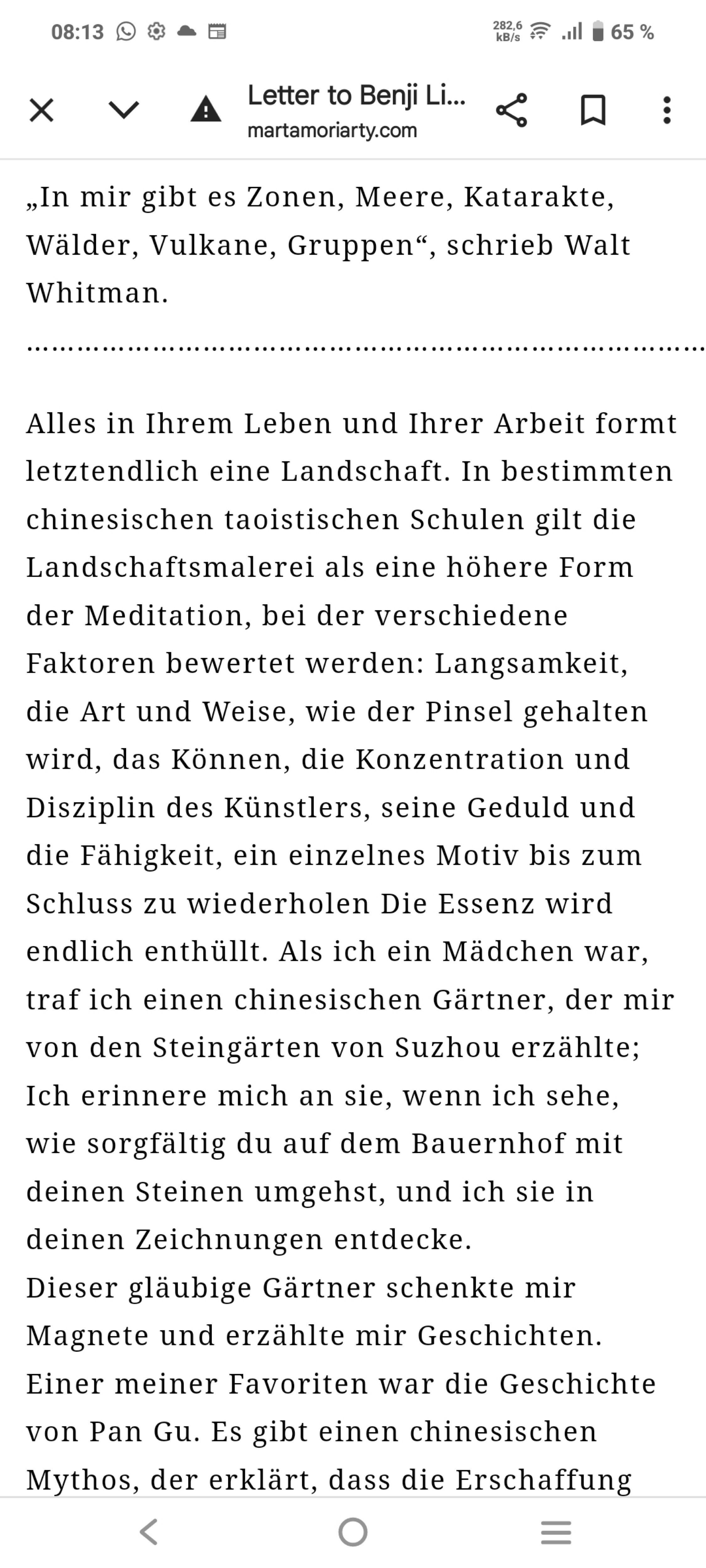 Walter Stach: Screenshot zu "LETTER TO MARTA MORIARTY", 2024