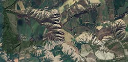 Google Earth: Markierung Faenza-Calanchi-Brisighella-Punto panoramico dinosauri, 10/2024