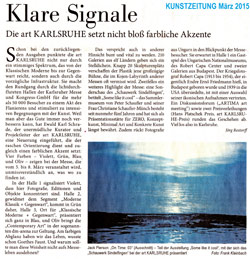 Jörg Restorff, Klare Signale, Kunstzeitung März 2015