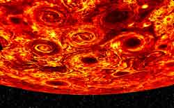 NASA/SWRI/JPL/ASI/INAF/IAPS: Jupiters Südpol (Bild zusammengestellt aus mehreren „Juno”-Aufnahmen)